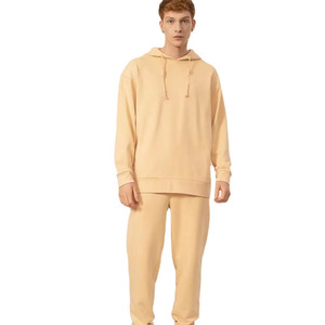 Chándal de Material cómodo para hombre, Jersey personalizado de Color e impresión, conjunto de chándales transpirables de lavado Vintage de lana en blanco - Product Image 1