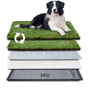 Pee pad Bite Resistance Turf Less Stink Dog Grass pad with Tray Large Dog Litter Box Toilet Artificial Grass for Dogs