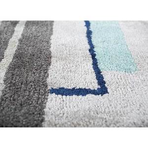 Tapis Acar Blue Classic en laine et viscose, jacquard géométrique, tufté à la main, 4m, rectangulaire, pour couloir, chambre, TRA-13223, épaisseur 10mm - Product Image 3