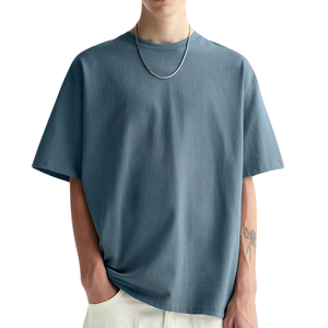 Vente en gros OEM T shirt pour hommes de couleur unie T shirts de haute qualité en coton biologique de différentes couleurs T-shirt lourd - Product Image 1