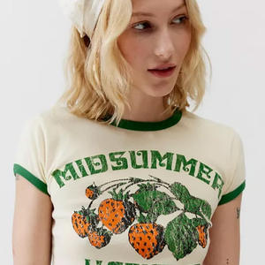 Camisetas cortas y cuadradas para mujer al por mayor | Camiseta recortada de gran tamaño con logotipo personalizado | Ropa informal de moda OEM/ODM Proveedor - Product Image 5