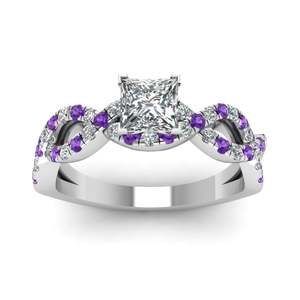 Anillo Jeulia con Circonita Esmeralda Corte Princesa, Plata de Ley, Bañado en Rodio - Product Image 1
