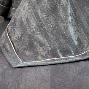 Guzide Riva Anthracite <b>Grey</b> 4-Piece Customized Classic Luxury Home <b>Bedspread</b> Set 100% Chenille Organic Woven Striped Washable - Product Image 5