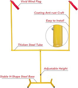 Poteau de but de football américain, ensemble de poteaux de but réglables en hauteur pour le rugby et le football américain, cadre en tube d'acier robuste - Product Image 3