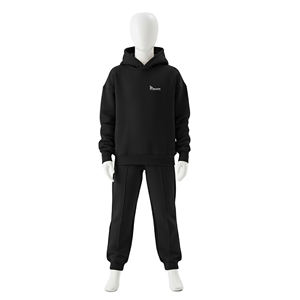 Conjunto Deportivo Negro para Entrenamiento, Chándal de Felpa Francesa, Pantalones Deportivos Personalizados para Hombre - Product Image 4