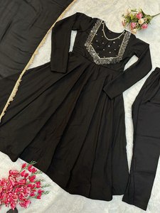 Gương thực & đá làm việc màu đỏ tươi lớn Flair mô hình bữa ăn tối đặc biệt <span class=keywords><strong>anarkali</strong></span> salwar phù hợp với phù hợp với Bộ dupatta - Product Image 4