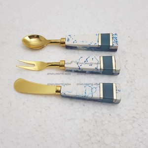 Juego de cuchillos de resina y mármol con hoja de acero inoxidable, el mejor mango de diseñador, cubiertos de cocina, nuevas Ideas de productos 2023 - Product Image 2