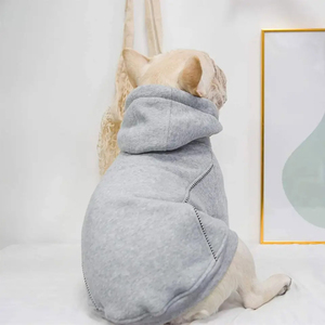 Lujosa Sudadera con capucha de algodón para perros, ropa para mascotas pequeñas con lindo sombrero, agujero de correa, abrigo suave para mascotas - Product Image 6