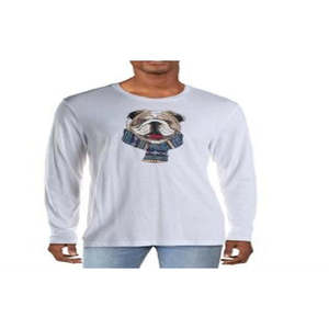T-shirt Grafica da Uomo Club Room in Jersey 100% Cotone Stile Street Taglia XX-Large Bianco con Logo Solido Tessuto 280-300 Grammi - Product Image 1