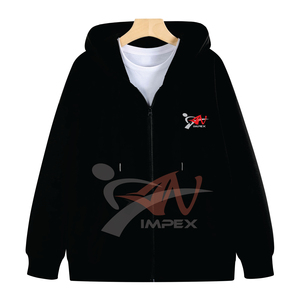 Wholesale High Quality Drop Shoulder Twill Lining Long Sleeve Heavy Cotton <b>Zip</b> up <b>Hoodies</b> With <b>Pockets</b> for Men - Product Image 1