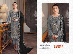 Top Qualité Georgette Semi Cousu Broderie Travail Pakistanais Bollywood Costume pour L'exportation Dans Le Monde Entier - Product Image 6