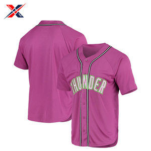 เสื้อเบสบอลผ้าโพลีเอสเตอร์ 100% ระบายอากาศได้ดี พิมพ์ลายตามสั่ง สัมผัสนุ่ม ชุดยูนิฟอร์มทีมกีฬาสำหรับผู้ใหญ่ บริการ OEM ชุดใหญ่พิเศษ - Product Image 5