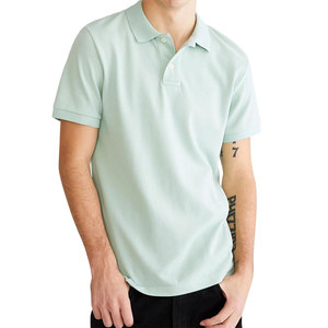 Hombres Casual Manga Corta Cuello Acanalado Deportes Golf Polo Camisetas Casual Streetwear Algodón Golf Polos - Product Image 1