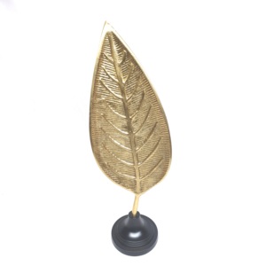 Customized Handcrafted Aluminum Leaf Sculpture With Base and Natural Brass Finishing for Sale at Low Price - Product Image 1