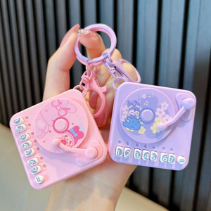 Porte-clés vintage créatif en forme de disque de gramophone, logo personnalisé, idéal pour les entreprises, fabriqué en alliage métallique durable - Product Image 1