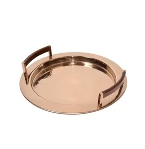 Bandeja de Servicio Decorativa de Lujo para el Hogar, Textura Martillada de Cobre, Tamaño Rectangular, Bandeja de Almacenamiento Resistente al Óxido, Alta Calidad - Product Image 4