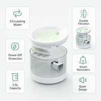 Fontaine à eau intelligente pour animaux de compagnie 2,5 L, distributeur d'eau automatique pour animaux de compagnie, abreuvoir circulant pour chats et chiens d'intérieur