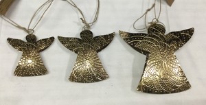 <b>Angel</b> Metal Elegant Etched Design Christmas Ball & Tree <b>Ornaments</b> Hanging Decorative Elements - Product Image 6