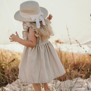 ชุดเดรสผ้าลินินปักทำด้วยมือสำหรับเด็กผู้หญิงสไตล์ลำลองสำหรับวันเกิดครั้งแรกของเด็กวัยหัดเดินผลิตในเวียดนาม - Product Image 6