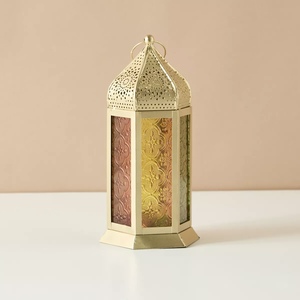 Moroccan Metal and Glass Handmade Modern <b>Candle</b> <b>Lanterns</b> with Golden Accents for Home & <b>Outdoor</b> Ramadan and Christmas Decor - Product Image 6