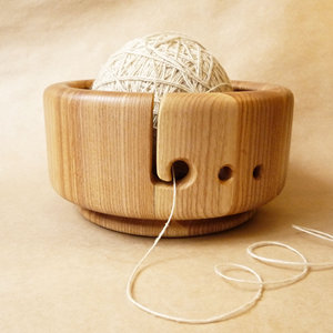 ที่ใส่ลูกบอลทำจากเส้นด้ายทำจากไม้ธรรมชาติสำหรับถักและถักโครเชต์เป็นมิตรต่อสิ่งแวดล้อม - Product Image 1