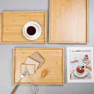 Bandeja de té rectangular de madera de Bambú | Bandeja de madera maciza para tazas de té y aperitivos | Cocina perfecta y regalo de almacenamiento para fiestas - Product Image 4