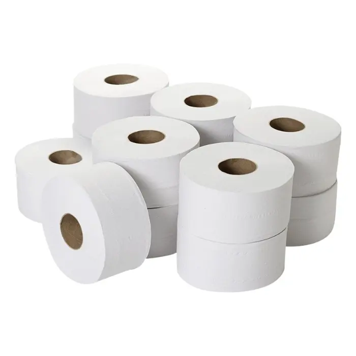 Giấy vệ sinh 2 ply Mini Jumpo 700gr, 12 rolls/carton, giấy Tissue, Bán Buôn giấy vệ sinh Made in