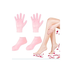 2-Piece Silicone Foot Care Sock & Hand Peeling <b>Glove</b> Set Ultra Flexible Skin Care - Product Image 2