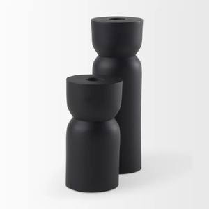Malta Small <b>Black</b> <b>Metal</b> <b>Candle</b> <b>Holder</b> is a <b>black</b>-colored <b>candle</b> <b>holder</b> made of <b>metal</b> Decor Decorative Accent Tabletop - Product Image 3