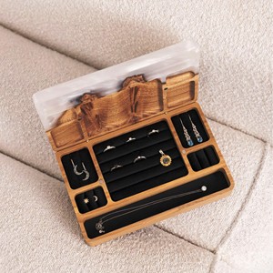 Boîte à bijoux de rangement en bois pour femmes utilisation polyvalente personnalisable pour tenture murale cadeaux artisanat signes muraux artisanat - Product Image 5