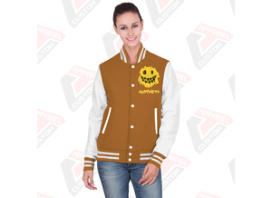 Vente chaude femmes décontracté Street Wear toile veste universitaire avec col montant impression personnalisée respirant coupe-vent - Product Image 2