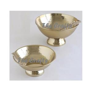 Bol de service couleur or martelé en laiton au design fabuleux pour accessoires de table bol décoratif en vrac - Product Image 2