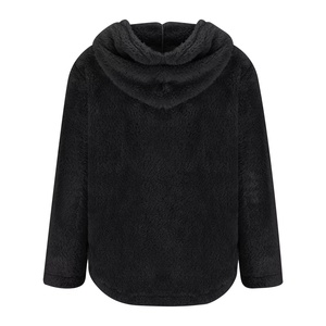 Veste d'hiver en polaire Sherpa des fabricants personnalisés OEM pour femmes col zippé à capuche avec poches en fourrure et tissu canvas incluses - Product Image 5