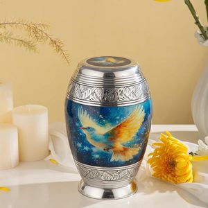 Urne de crémation d'oiseau de conception moderne pour l'affichage funéraire commémoratif de cendres humaines d'adulte d'hommes et de femmes jusqu'à 200lbs pour l'affichage funéraire de sympathie - Product Image 1