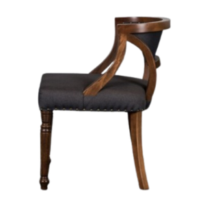 Fauteuil à bascule moderne avec structure en teck massif, mousse et tissu en coton doux pour salon - Product Image 5