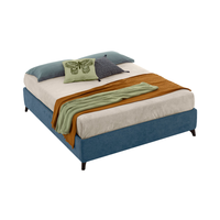 Lit de rangement moderne en tissu avec tête de lit optionnelle, design compact et peu encombrant. Style classique, durable et confortable, taille King/Queen