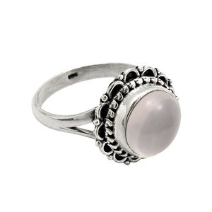 Design moderne Meilleure qualité Bijoux faits à la main Argent sterling 925 Quartz rose naturel Bague de forme ronde Fournisseur en gros - Product Image 1