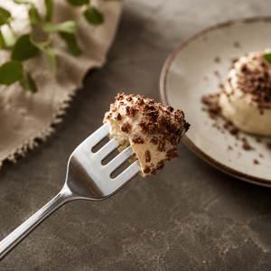Fourchette à dessert en acier inoxydable personnalisée, finition miroir durable, équipement de restauration, distributeur professionnel de vaisselle - Product Image 1