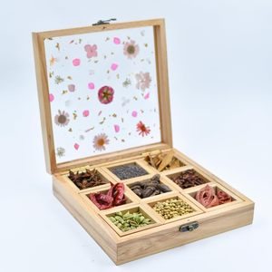 Caja de madera para especias Caja de especias de madera Sheesham llena de especias enteras con cuchara 9 Caja desmontable - Product Image 1