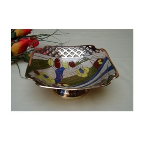 Tazón para Servir Ensaladas con Diseño Decorativo Grabado a Mano, para el Hogar, Hoteles y Restaurantes, con Motivos de Dátiles y Chocolate - Product Image 1