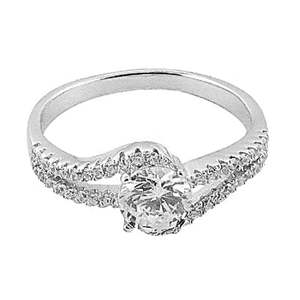 Bague de fiançailles solitaire en argent pour femme, diamant taille ronde, platine rhodié, diamant taille poire géométrique, taille marquise - Product Image 2