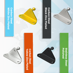 BLO2301 Gas <b>Spring</b> Damper Mounting Ball Bracket Folded External 8 mm Ball Socket Fastener <b>Hinge</b> L Shape Zinc Plate ISO Certified - Product Image 2