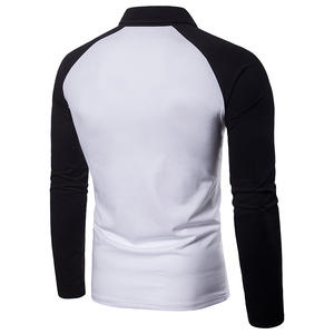 Polo à manches longues pour homme, style automne-hiver, double couleur, design rotatif, col à revers - Product Image 5