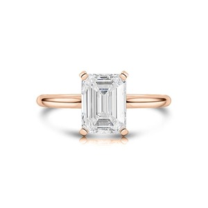 Beautiful E Color Emerald Cut Lab Grown Diamond <b>Ring</b> 925 Sterling Silver <b>Ring</b> Engagement <b>Ring</b> Gift for Her for <b>Men</b> & Women - Product Image 5