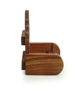 Dispensador de papel higiénico hecho a mano The Dancing Peacock, soporte de papel higiénico montado en la pared de madera Sheesham para Baño - Product Image 5