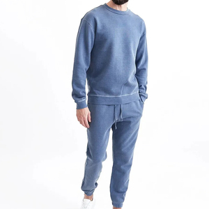 2025 haute qualité hommes décontracté Fitness vêtements de sport en gros décontracté Gym vêtements de sport survêtement 100% coton polaire tissu survêtement - Product Image 1