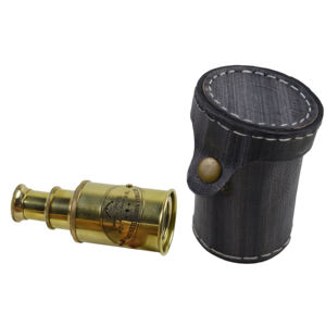 Antique <b>Telescope</b> With <b>Brass</b> Antique Finishing Design Strongly Metal Decor <b>Telescope</b> Design With Leather Box Best Tabletop Decor - Product Image 2