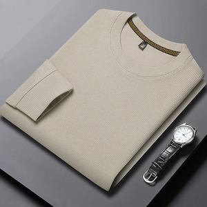<b>Men's</b> Spring Autumn New <b>Stretch</b> Short Sleeve T-<b>shirt</b> Simple Fashionable Casual Versatile Neck Underlay Front Logo 100% Cotton - Product Image 1