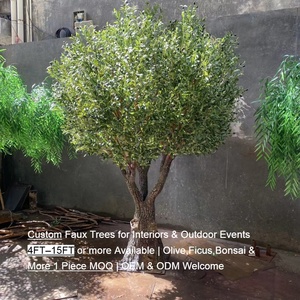 Arbres artificiels modernes élégants de bonsaï de ficus <span class=keywords><strong>d</strong></span>'olivier <span class=keywords><strong>D</strong></span>écor fait sur commande <span class=keywords><strong>d</strong></span>'herbe de PE de soie pour les intérieurs extérieurs élégants de bureau pour des mariages - Product Image 3