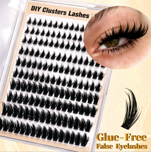 Pestañas Postizas de Visón Sintético con Forma de Espiga de Trigo, Sin Necesidad de Pegamento, Segmentos de Pestañas Reutilizables para Maquillaje DIY - Product Image 1
